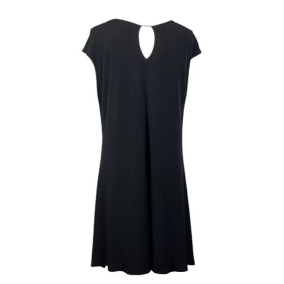 Clara Sun Woo Black Pullover Dress Asymmetric Hem Sleeveless Round Neck Size XL - Picture 3 of 7